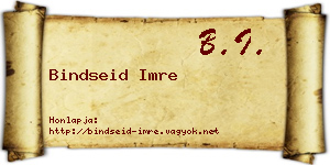 Bindseid Imre névjegykártya